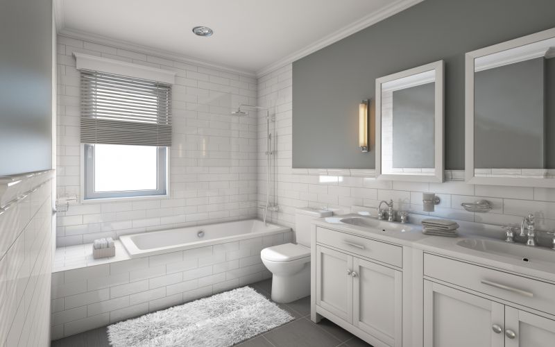 Minimalist Bathroom with Floating Vanities